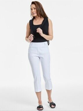 JM Collection Women's Pull-On Capri Tummy-Control Pants Size Large